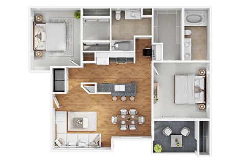 a floor plan of a home with a bedroom and a living room at The Summit by Picerne, Nevada, 89052